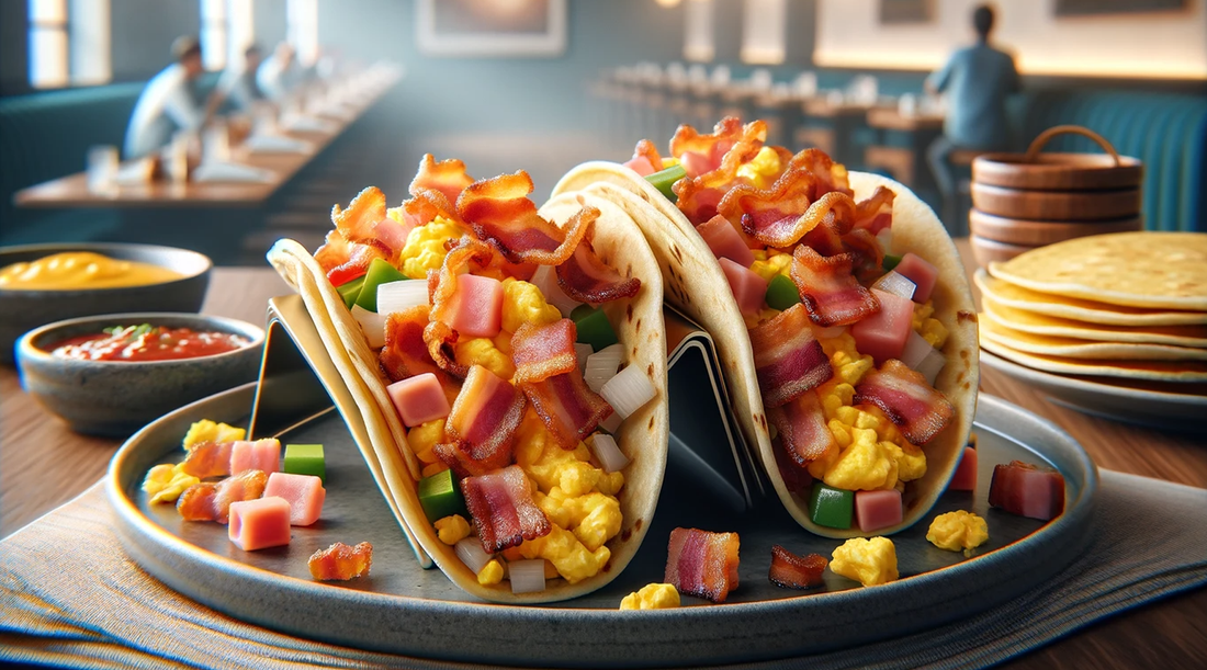 Bacon, Ham, and Vegetable Breakfast Tacos Recipe