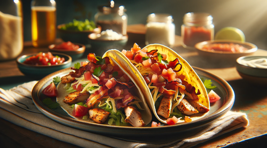 Chicken, Bacon, and Caramelized Onion Tacos