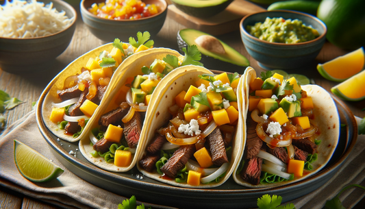 Honey-Glazed Steak Tacos with Mango-Avocado Salsa