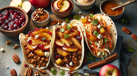 Maple-Cranberry Glazed Turkey Tacos with Caramelized Apple Slaw