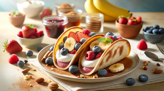 Cinnamon Sugar Tacos with Greek Yogurt Berry Compote