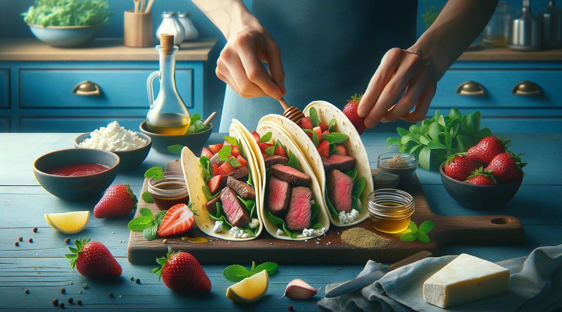 Filet Mignon Tacos with Balsamic Strawberry Salsa